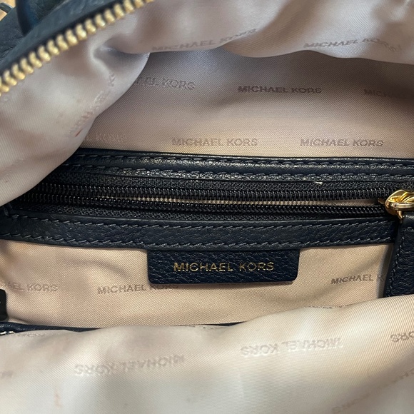 Authentic Michael Kors MK Blue Floral Studded Backpack Purse - Picture 14 of 17